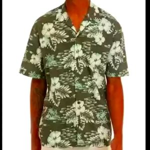Ocean & Coast Mens Hawaiian button down short sleeve shirt, Medium‎